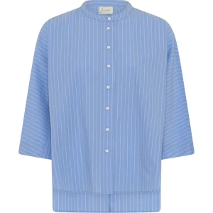 Frau Seoul Kort Skjorte - Hydrangea Stripe